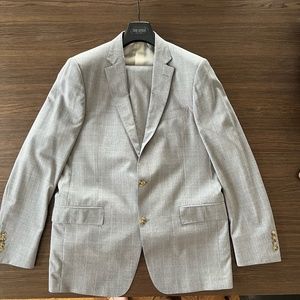 Todd Snyder Sutton Suit in Light Grey Windowpane.  Made in USA.
